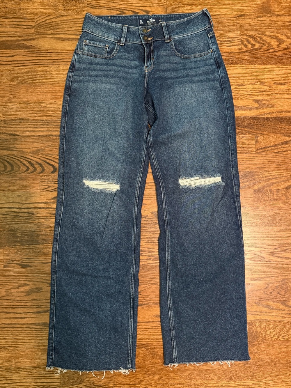 Hollister Blue Distressed Low-Rise Vintage Baggy Jean